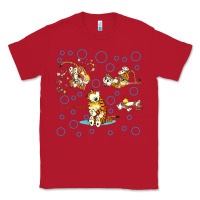 Red calvin and hobbes Classic Tee - artisFamous