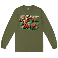 Army Green game day  lightning football Long Sleeve Tee - BarkalooDesign