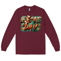 Burgundy game day  lightning football Long Sleeve Tee - BarkalooDesign