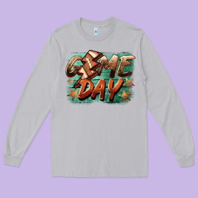Game Day  Lightning Football Long Sleeve Tee Designed By Barkaloodesign