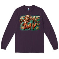 Plum game day  lightning football Long Sleeve Tee - BarkalooDesign