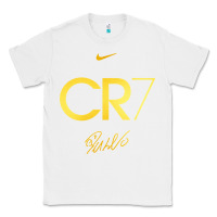 White cr7 graphic Classic Tee - artisFamous