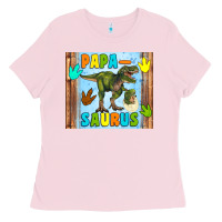 Bubblegum Pink papa saurus Ladies Tee - Artiststas