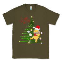 Army Green Winnie The Pooh- Merry christmas Classic Tee - artisFamous