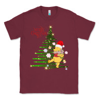 Burgundy Winnie The Pooh- Merry christmas Classic Tee - artisFamous