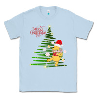 Dusty Blue Winnie The Pooh- Merry christmas Classic Tee - artisFamous