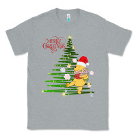 Heather Grey Winnie The Pooh- Merry christmas Classic Tee - artisFamous