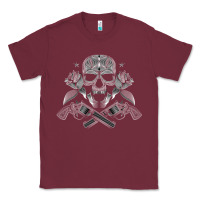 Burgundy guns & roses 7 Classic Tee - artisFamous