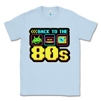 Dusty Blue BACK TO THE 80S Classic Tee - artisFamous