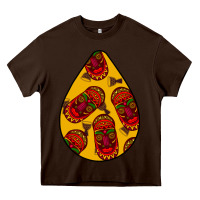 Chocolate Brown african masks teardrop  5 Heavy Core Tee - BundleAndBundleShop