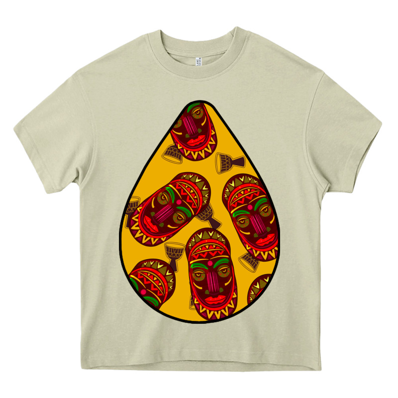 African Masks Teardrop  5 Heavy Core Tee by BundleAndBundleShop | Teevron
