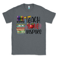 Charcoal Heather teach love inspire Classic Tee - BarkalooDesign