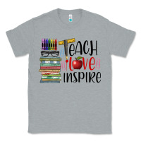 Heather Grey teach love inspire Classic Tee - BarkalooDesign