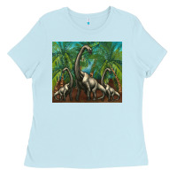Baby Blue brachiosaurus Ladies Tee - Artiststas