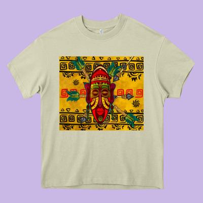 African Mask Tumbler Heavy Core Tee Designed By Bundleandbundleshop