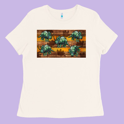 Dinosaur Triceratops Sippy Cup Ladies Tee Designed By Artiststas