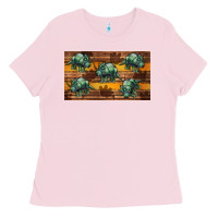 Bubblegum Pink dinosaur triceratops sippy cup Ladies Tee - Artiststas