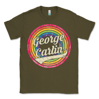 Army Green george carlin   retro rainbow faded style Classic Tee - artisFamous