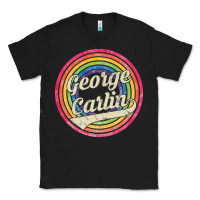 Black george carlin   retro rainbow faded style Classic Tee - artisFamous