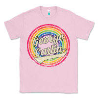 Bubblegum Pink george carlin   retro rainbow faded style Classic Tee - artisFamous