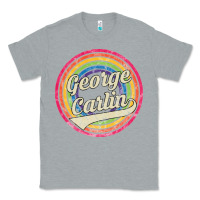 Heather Grey george carlin   retro rainbow faded style Classic Tee - artisFamous