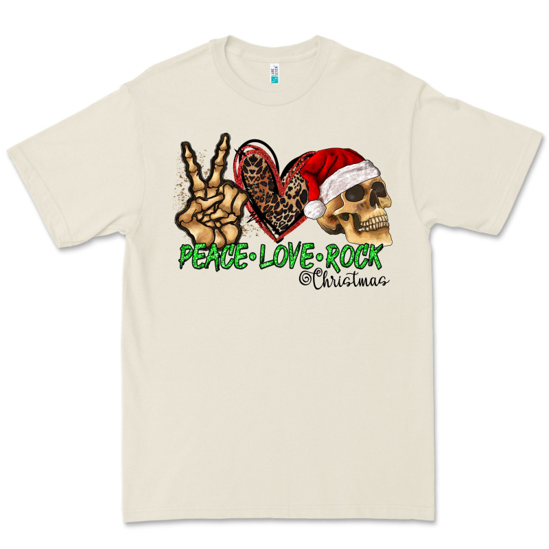 Peace Love Rock Christmas Premium Tee by CowhideDigitalArt | Teevron