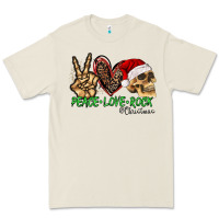 Bone Peace Love Rock Christmas Premium Tee - CowhideDigitalArt