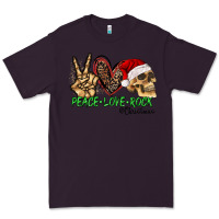 Plum Peace Love Rock Christmas Premium Tee - CowhideDigitalArt
