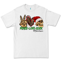 White Peace Love Rock Christmas Premium Tee - CowhideDigitalArt