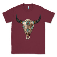 Burgundy Leopard Bull Skull Classic Tee - Jasminsmagicworld