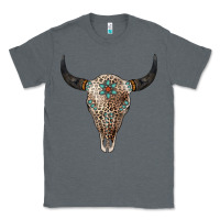 Charcoal Heather Leopard Bull Skull Classic Tee - Jasminsmagicworld