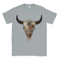 Heather Grey Leopard Bull Skull Classic Tee - Jasminsmagicworld