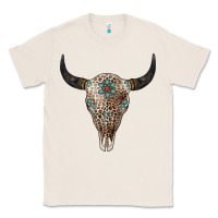 Natural Leopard Bull Skull Classic Tee - Jasminsmagicworld