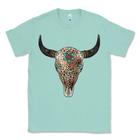 Seafoam Leopard Bull Skull Classic Tee - Jasminsmagicworld