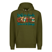 Army Green first we drink coffee then we do things Premium Hoodie - AdoDesignShop