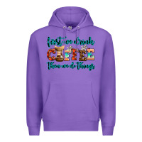 Purple first we drink coffee then we do things Premium Hoodie - AdoDesignShop