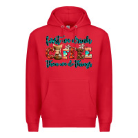 Red first we drink coffee then we do things Premium Hoodie - AdoDesignShop