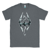 Charcoal Heather skyrim Classic Tee - artisFamous