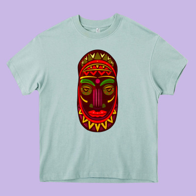 African Masks 3 Heavy Core Tee Designed By Bundleandbundleshop