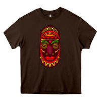 Chocolate Brown african masks 3 Heavy Core Tee - BundleAndBundleShop