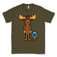Army Green rocky and bullwinkle Classic Tee - artisFamous