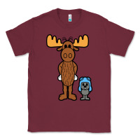 Burgundy rocky and bullwinkle Classic Tee - artisFamous