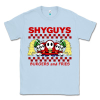 Dusty Blue shy guys burger and fries Classic Tee - artisFamous