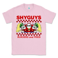 Bubblegum Pink shy guys burger and fries Classic Tee - artisFamous