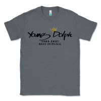 Charcoal Heather Rest in Peace Young Dolph Classic Tee - artisFamous