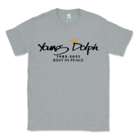 Heather Grey Rest in Peace Young Dolph Classic Tee - artisFamous
