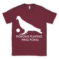 Burgundy Best Pigeons Playing Ping Pong Music Classic Tee - artisFamous