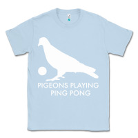 Dusty Blue Best Pigeons Playing Ping Pong Music Classic Tee - artisFamous