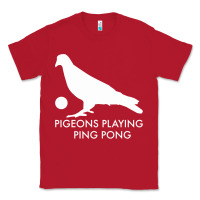 Red Best Pigeons Playing Ping Pong Music Classic Tee - artisFamous