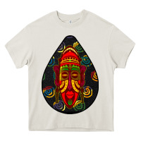 Cream african masks teardrop  6 Heavy Core Tee - BundleAndBundleShop